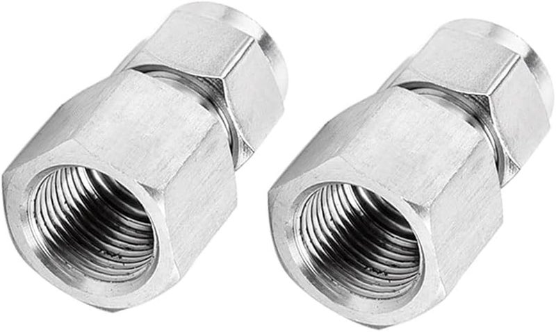 Pysrych Stainless Steel 304 Compression Tube Fitting, Straight Adapter, 10mm Tube OD x 1/2" NPT Female Coupler, Pack of 2 - Image 4